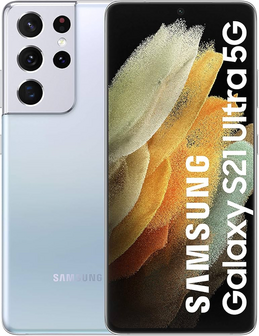 Nieuwstaat Samsung Galaxy S21 Ultra 128GB zilver (model 2021) + 12 maanden GARANTIE