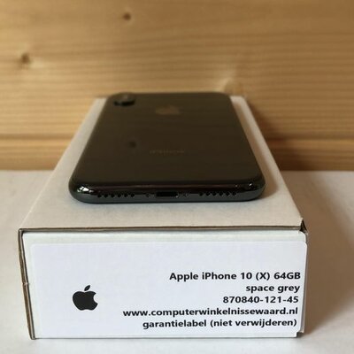 Apple iPhone 10 (X) 64GB + nieuwe accu (100%) zwart + garantie